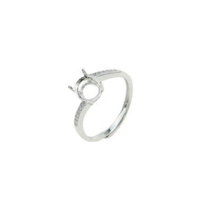 6x8MM Oval Prong Ring Settings Blank Adjustable Rose Plated 925 Sterling Silver