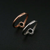 6x8MM Oval Prong Ring Settings Blank Adjustable Rose Plated 925 Sterling Silver