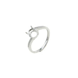 6x8MM Oval Prong Ring Settings Blank Adjustable Rose Plated 925 Sterling Silver