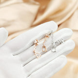 6x8MM Rose Plated Pear Drop Stud Earrings Setting