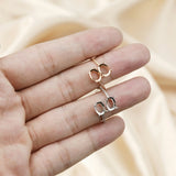 925 Silver Double Oval Gemstone Adjustable Ring Setting