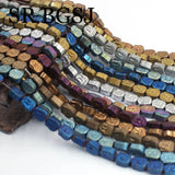 6x8mm Matte Hematite Stone Gemstone Beads 15''