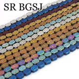 6x8mm Matte Hematite Stone Gemstone Beads 15''