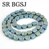 6x8mm Matte Hematite Stone Gemstone Beads 15''