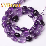6x8mm Natural Amethysts Purple Crystal Beads Charms For Jewelry Making