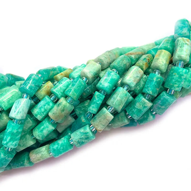 6x8mm Natural Green Amazonite Stone Beads DIY Loose Beads
