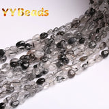 6x8mm Natural Rutilated Quartz Stone Beads for Jewelry Making