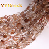 6x8mm Copper Rutilated Quartz Crystal Beads for Jewelry Making