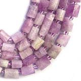6x8mm Natural Purple Spodumene Stone Beads 15"