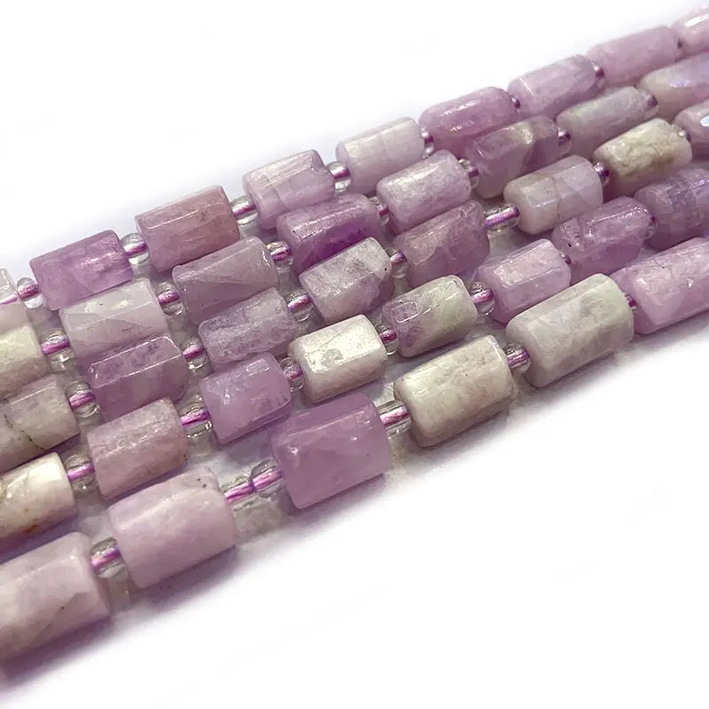 6x8mm Natural Purple Spodumene Stone Beads 15"