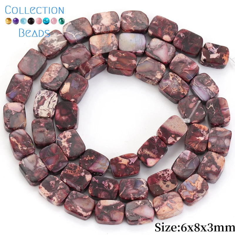 6x8mm Colorful Sea Sediment Jaspers Beads, DIY Bracelet Accessories