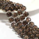 6x8mm Smoky Quartz Faceted Natural Crystal Beads DIY Jewelry Making