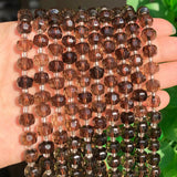 6x8mm Smoky Quartz Faceted Natural Crystal Beads DIY Jewelry Making