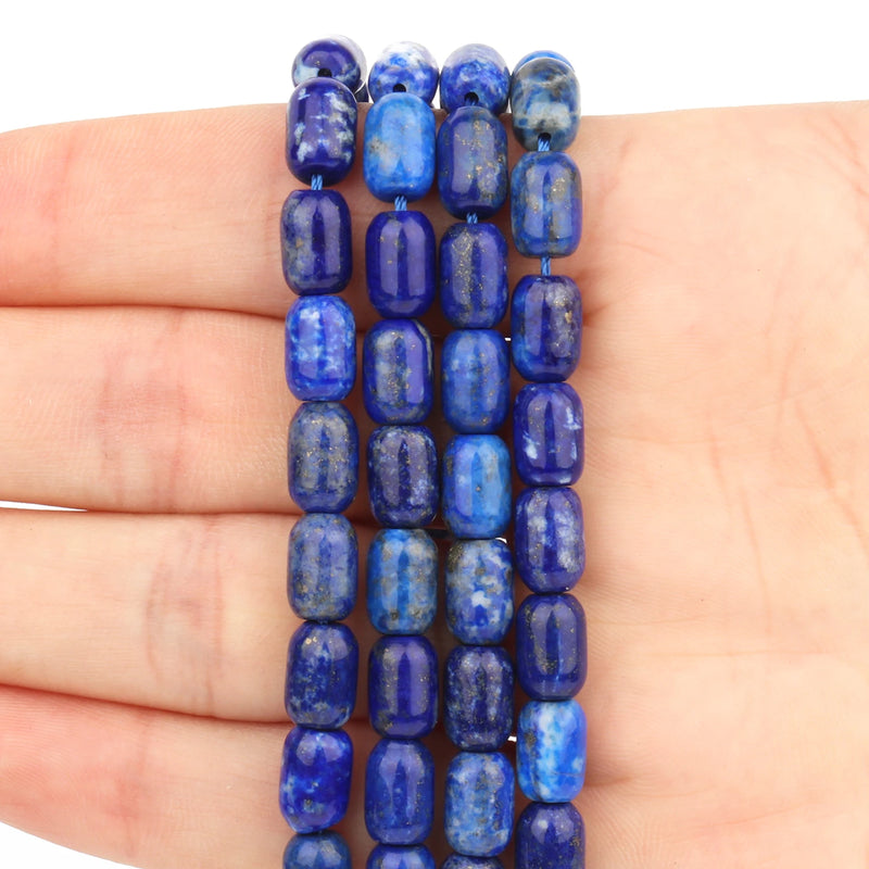 6x9mm Lapis Lazuli Stone Bead Column Loose Beads for Jewelry 7.5/15''