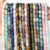 Barrel Shape Tiger Eye Amethyst Lapis Lazuli Tourmaline Gemstone Beads