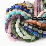 Barrel Shape Tiger Eye Amethyst Lapis Lazuli Tourmaline Gemstone Beads