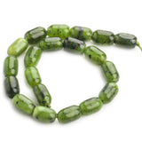 Green Canada Jade Gemstone Beads 6x9mm Column Loose Beads for Jewelry Making