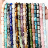 6x9mm Pink Quartz Tiger Eye Drum Stone Beads Jewelry Making DIY Bracelet
