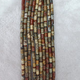 6x9mm Red Line Turquoise Tube Beads + 3x6mm Spacer Stone Beads 16''