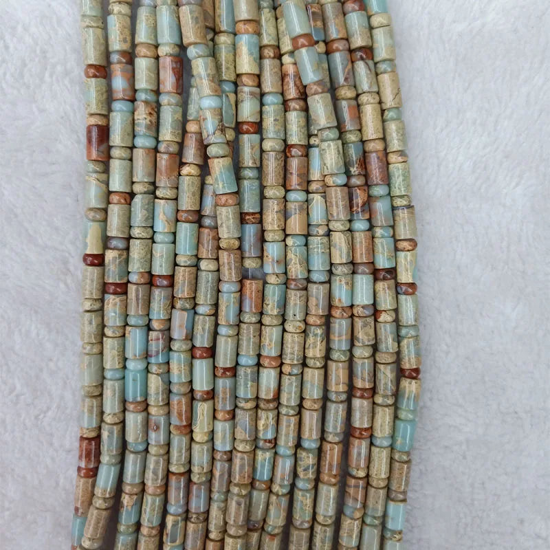 6x9mm Snake Skin Stone Beads + 3x6mm Spacer Beads 16''