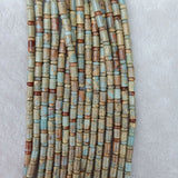 6x9mm Snake Skin Stone Beads + 3x6mm Spacer Beads 16''