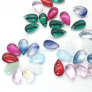6x9mm Water Drop Czech Glass Beads Transparent Crystal