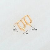 14K Plated Brass Rectangle Stud Earrings Pins High Diy Jewelry Findings