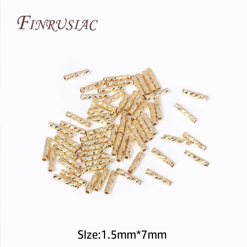 7/10MM Plated Brass Tube Beads DIY Jewelry Making Supplies