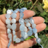 7-10mm Aquamarines Stone Beads 15" Strand