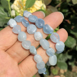 7-10mm Aquamarines Stone Beads 15" Strand