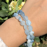 7-10mm Aquamarines Stone Beads 15" Strand
