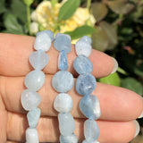 7-10mm Aquamarines Stone Beads 15" Strand
