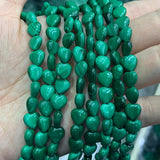 Natural Malachite Beads Green Heart DIY Loose Stone Beads