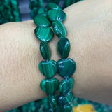 Natural Malachite Beads Green Heart DIY Loose Stone Beads