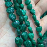 Natural Malachite Beads Green Heart DIY Loose Stone Beads