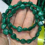 Natural Malachite Beads Green Heart DIY Loose Stone Beads
