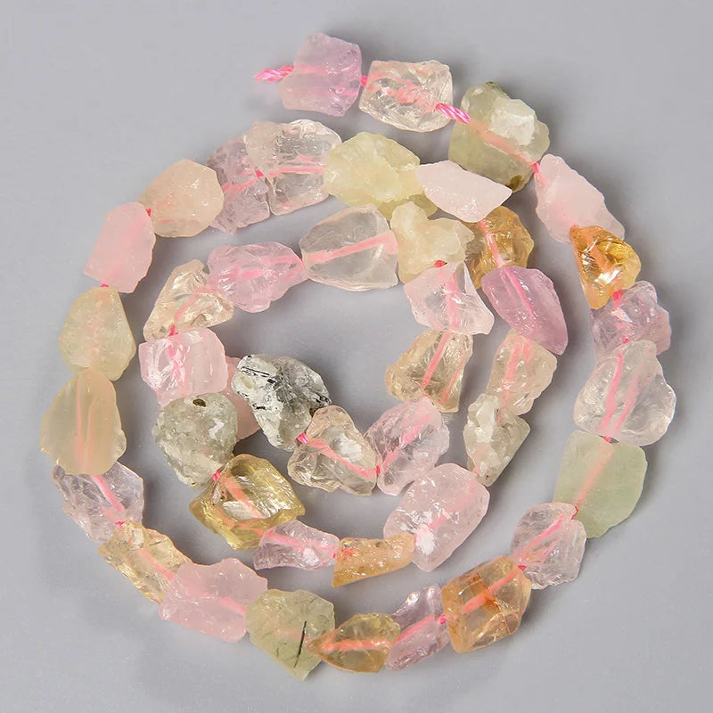 Raw Crystal Quartz Stone Amethysts Citrines Nugget Beads