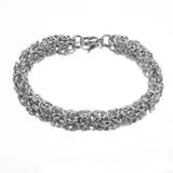 10MM Stainless Steel Byzantine Chain Bracelet Silver