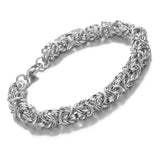 10MM Stainless Steel Byzantine Chain Bracelet Silver