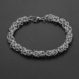 10MM Stainless Steel Byzantine Chain Bracelet Silver