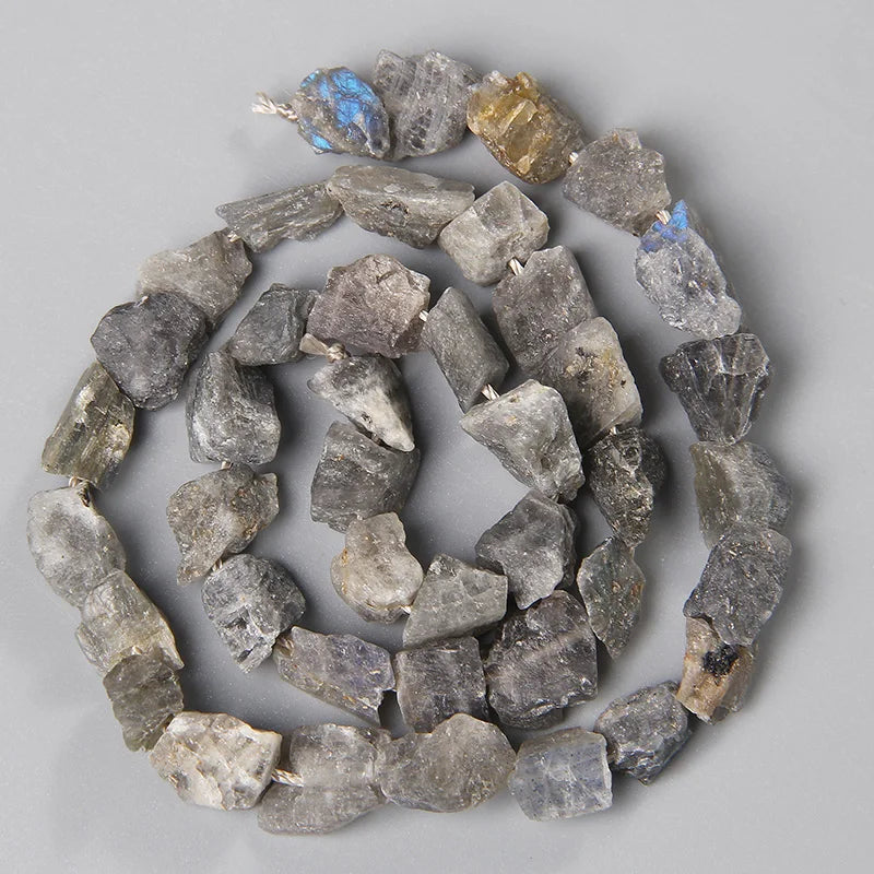 Natural Labradorite Nugget Beads Rough Raw Gravel for Jewelry Making
