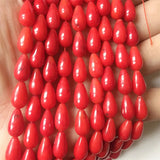 7*12MM Red Coral Gem Stone Beads Spacer DIY Jewelry Making