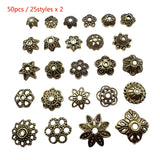 Tibetan Silver Mixed Batch 25 Style Bead Cap for DIY Jewelry