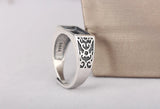 S925 Pure Silver Square Ring Blank DIY Turquoise Amber Wax Ring Settings