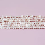 7*12mm Natural Freshwater Biwa Pearl String Irregular Shape Loose Beads