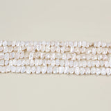 7*12mm Natural Freshwater Biwa Pearl String Irregular Shape Loose Beads