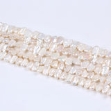 7*12mm Natural Freshwater Biwa Pearl String Irregular Shape Loose Beads