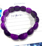 Natural Purple Peach Blossom Jade Bangle 7.5 in
