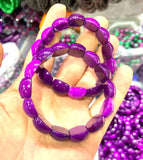 Natural Purple Peach Blossom Jade Bangle 7.5 in