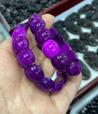 Natural Purple Peach Blossom Jade Bangle 7.5 in